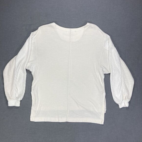 We The Free Back At It Henley Top XS Tan Oversized Slouchy Dolman Sleeves Casual - Picture 7 of 16